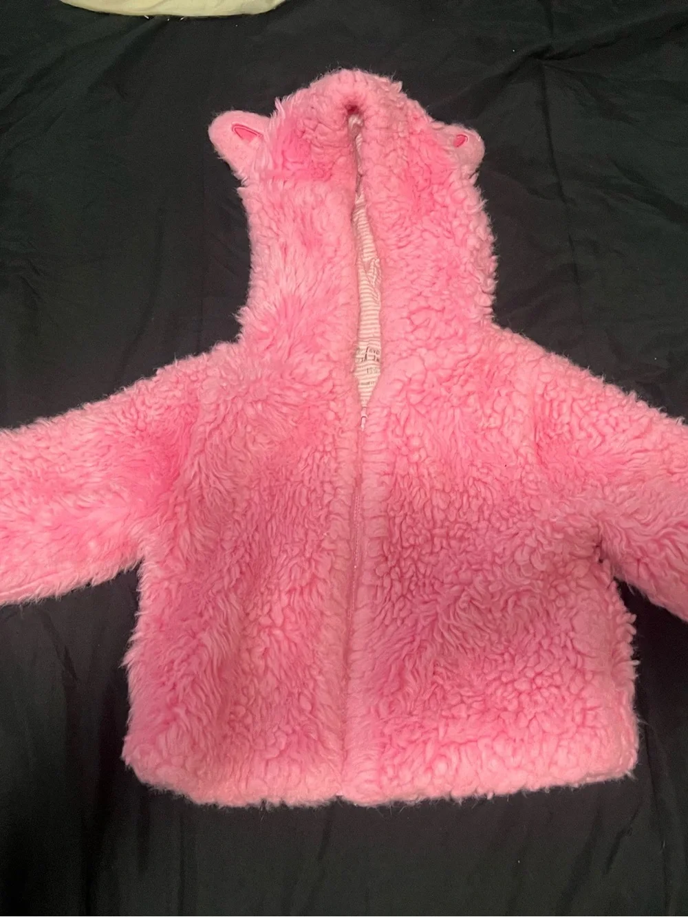 Cozy Pink Hooded Faux Fur Jacket for Kids